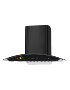 Finish: Black Powder Coating + Black Tempered Glass | Width: 60cm | Lighting: 1×2W LED | Filter: Filterless / 2 Baffle Filter | Outlet: Diameter 150mm | Motor Power: BLDC Motor | 9 Speed LevelsPerformance – Section Power: 1000 to 1800m/h | Noise: Level 50db | Hand Sensor | Smart Auto Clean Heating: 30 hours timer auto clean automatically | With Heat Sensor On